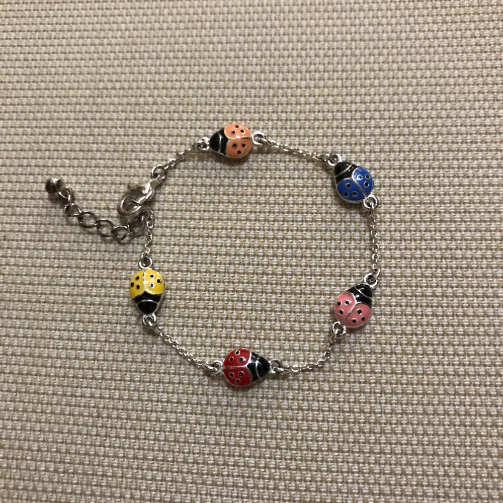 Multicolored lady bug bracelet